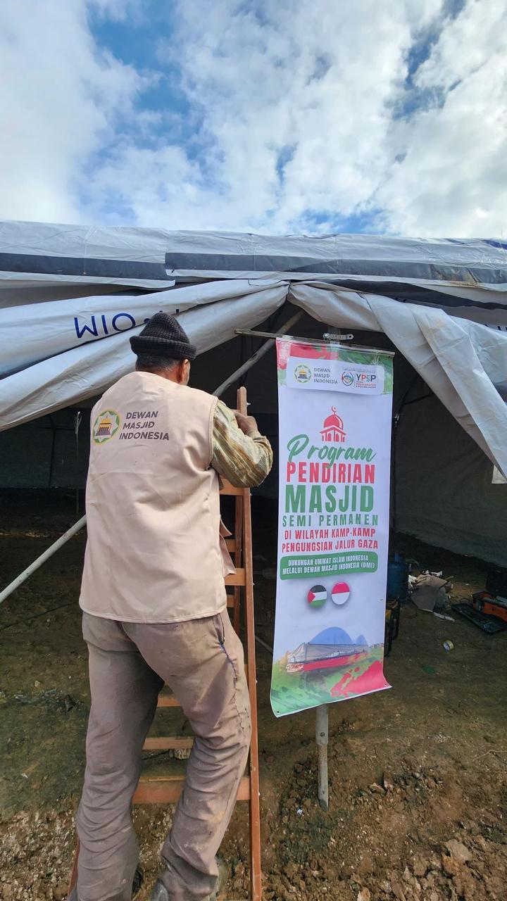 Dewan Masjid Indonesia Selesaikan Pembangunan Masjid Semi Permanen Kedua di Gaza Palestina