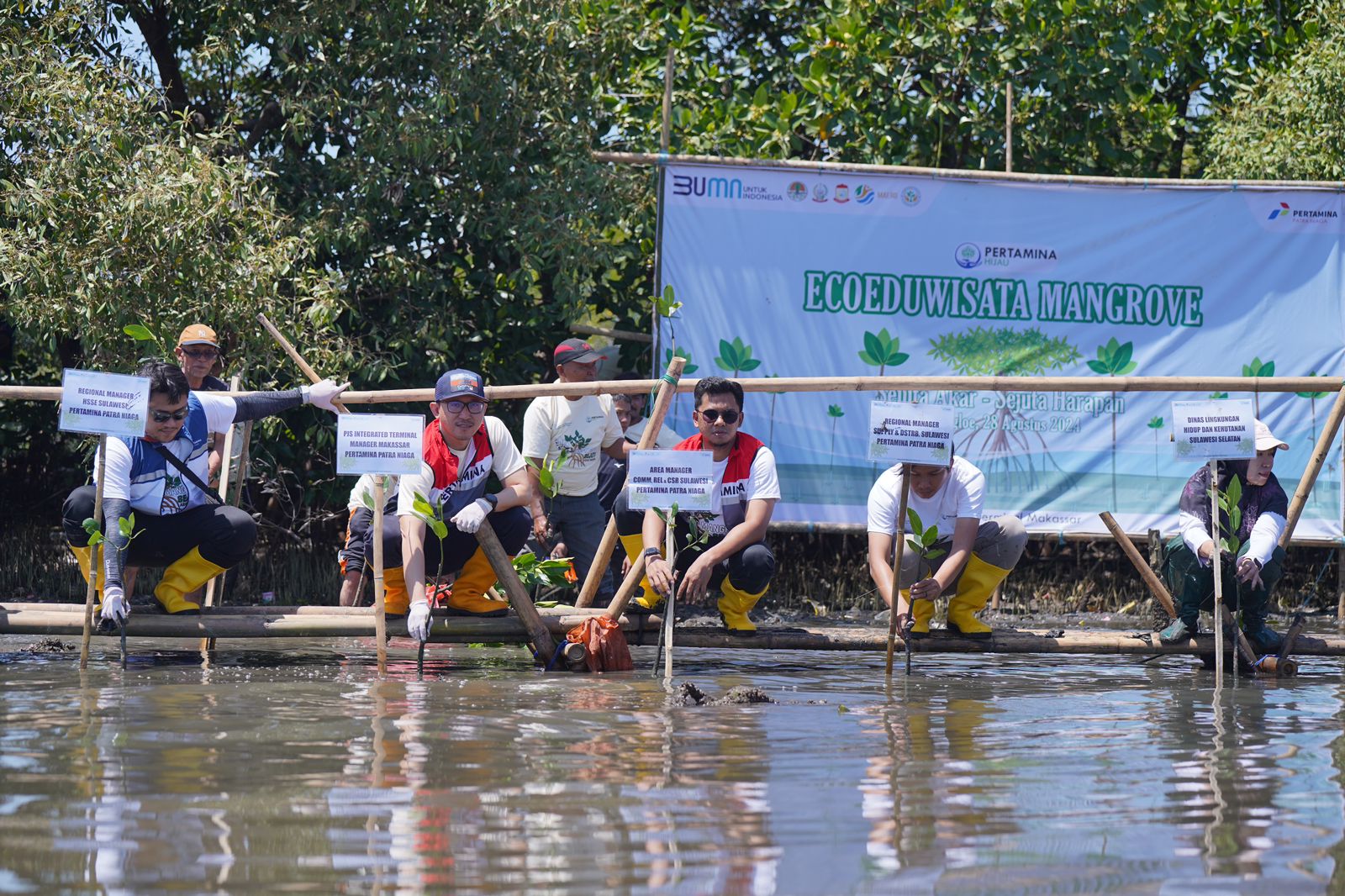 Lestarikan Ekosistem Pesisir, Pertamina Patra Niaga Sulawesi Lakukan Penanaman Mangrove di Parangloe Makasar