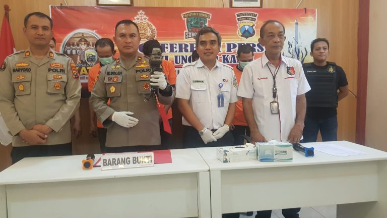 Polsek Wonocolo Surabaya Ringkus 4 Pelaku Pencurian Tiang Komunikasi Kereta Api
