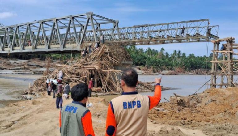 BNPB dan Satgas TNI Kebut Pembangunan Jembatan Bailey di Wilayah Terdampak Bencana Aceh