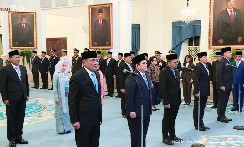 Presiden Prabowo Kembali Lakukan Reshuffle Kabinet, Djamari Chaniago Menko Polkam dan Erick Thohir Menpora