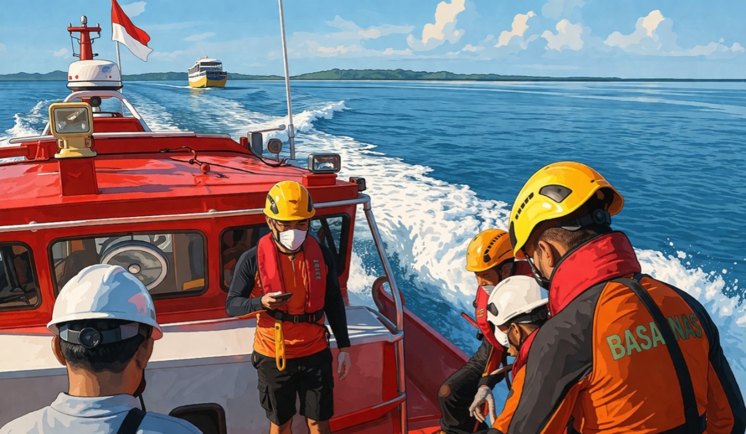 Tim SAR Gabungan Lakukan Evakuasi Medis Penumpang KMP Sembilang yang Kritis di Perairan Pulau Lobam